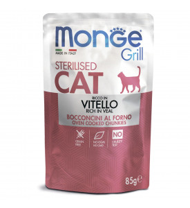 Monge, Cat Grill Pouch, влажный корм д/стерил. кошек (телятина)
